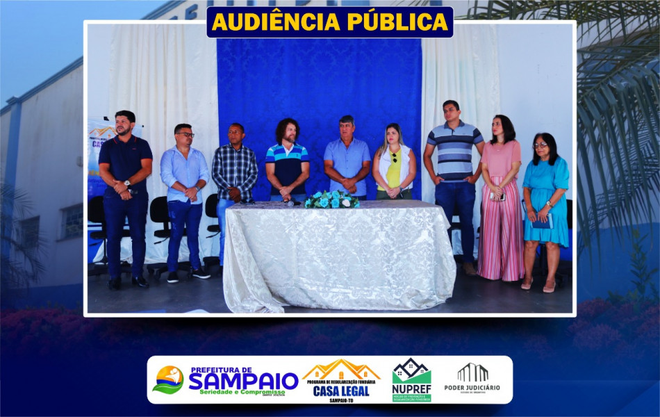 composição da mesa  na Audiência Pública de Sampaio/TO.